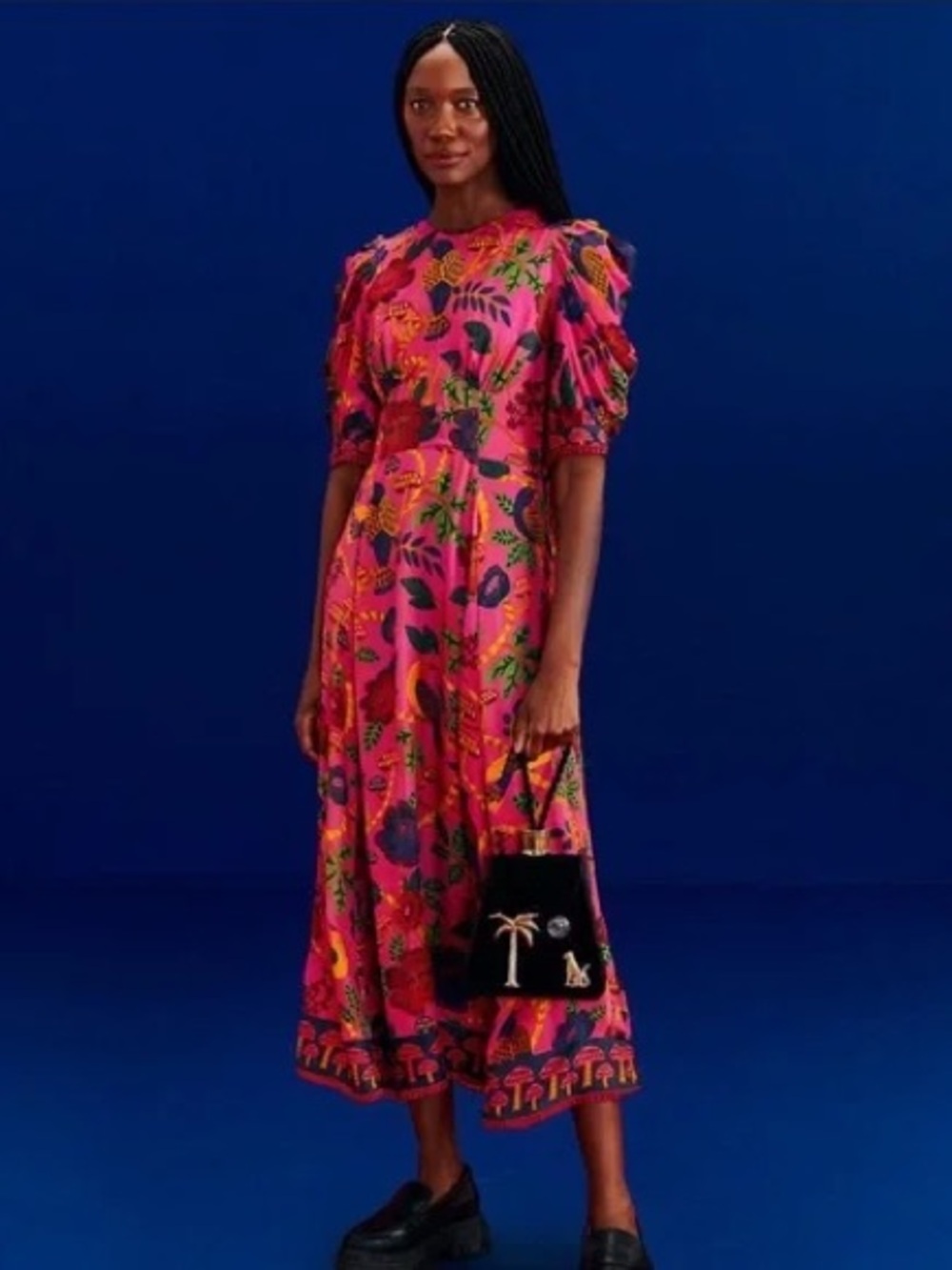 FARM Rio Pink Floral Maxi Dress with Multicolor Botanical Print - Picture 2 of 4